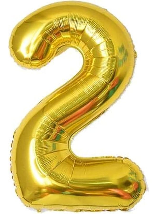 Gold Number 2 Foil Balloon 80 cm (32 Inch) – Birthday & Anniversary Party Decoration